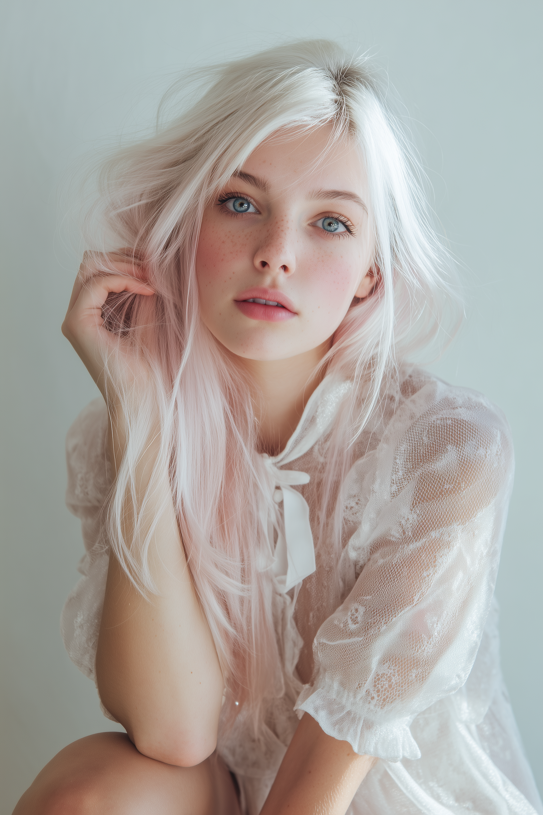 Platinum Blonde Textured Wave Hairstyle